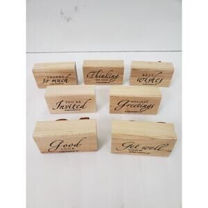 2005 Stampin' Up! Sincere Salutations Stamp Sets of 7 Sentiments Rubber Thinking